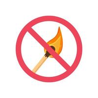 Vector illustration icon stop fire. No smoking in the building.