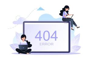 Error 404 page or file not found with people concept vector