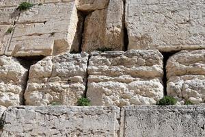 Stones of the Wailing Wall on the Temple Mount in the Old City of Jerusalem. photo