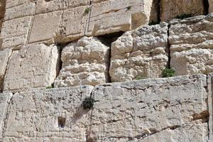 Stones of the Wailing Wall on the Temple Mount in the Old City of Jerusalem. photo