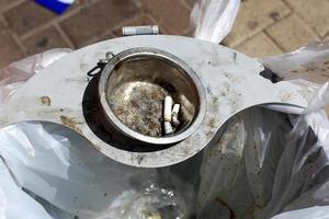 Ashtray for tobacco ash and used tobacco products. photo