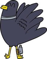 personaje de pájaro vectorial en estilo de dibujos animados vector