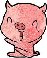 Vector pig character in cartoon style