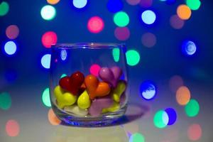 Multicolor heart shape in glass photo