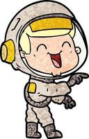 personaje de niño astronauta vectorial en estilo de dibujos animados vector