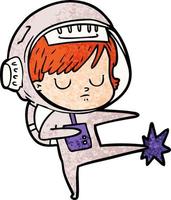 personaje de astronauta de dibujos animados vector