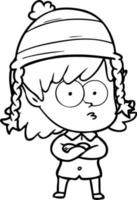 Cartoon woman character vector