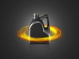 bottle of engine oil on grey background photo