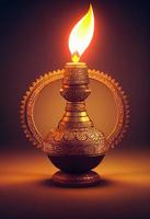 An oil lamp of Diwali Indian festival photo