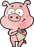 Cartoon pig character vector