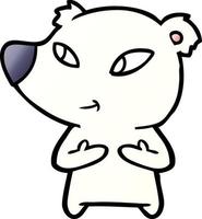 personaje de oso polar de dibujos animados vector
