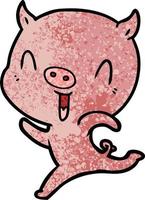 Vector pig character in cartoon style