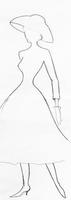 outline of fashionable silhouette of woman of 50s photo