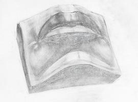 academic drawing - hand-drawn male lips photo