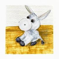 hand-drawn sketch of stuffed animal donkey photo