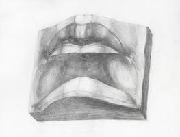 academic drawing - hand-drawn male mouth photo