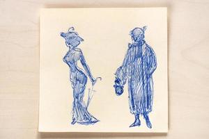 sketch of fashion silhouette of the 10s and 1900s photo