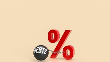 The  percent symbol for interest rate or tax concept 3d rendering photo