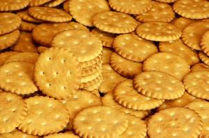 Closeup of salted crackers photo