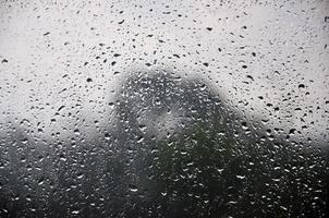 Background image of rain drops on a glass window. Macro photo with shallow depth of field