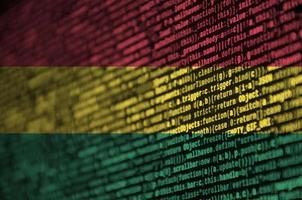 Bolivia flag  is depicted on the screen with the program code. The concept of modern technology and site development photo