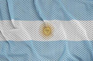 Argentina flag printed on a polyester nylon sportswear mesh fabr photo