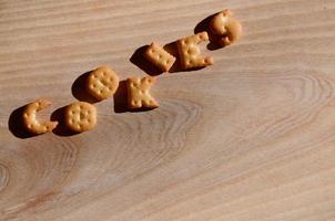 galletas. letras comestibles foto