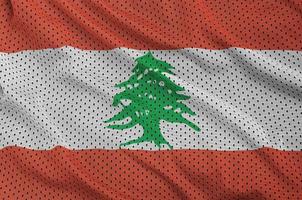 bandera de líbano impresa en una tela de malla de ropa deportiva de nailon y poliéster foto