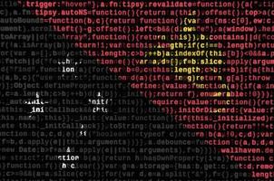 Papua New Guinea flag  is depicted on the screen with the program code. The concept of modern technology and site development photo