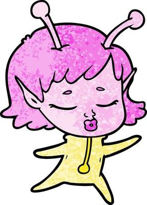 Vector alien character in cartoon style