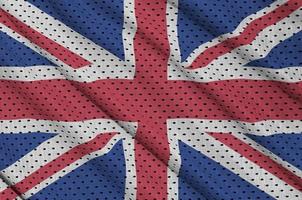 Great britain flag printed on a polyester nylon sportswear mesh photo