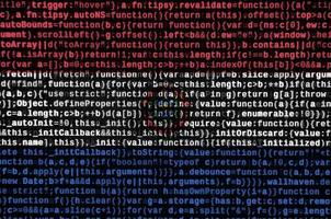 Paraguay flag  is depicted on the screen with the program code. The concept of modern technology and site development photo