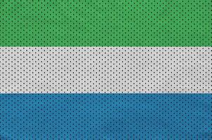 Sierra Leone flag printed on a polyester nylon sportswear mesh f photo