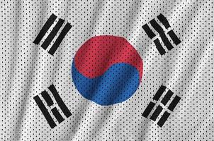 South Korea flag printed on a polyester nylon sportswear mesh fa photo