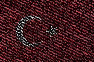 Turkey flag  is depicted on the screen with the program code. The concept of modern technology and site development photo