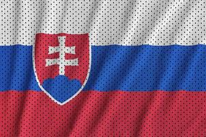 Slovakia flag printed on a polyester nylon sportswear mesh fabri photo