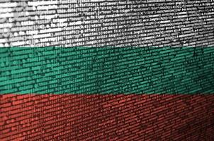 Bulgaria flag  is depicted on the screen with the program code. The concept of modern technology and site development photo
