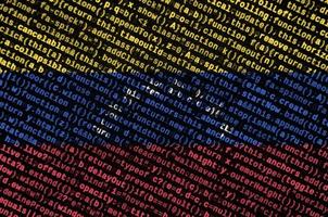Venezuela flag  is depicted on the screen with the program code. The concept of modern technology and site development photo