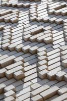 A pattern made of white bricks in the form of diamond shapes. Decoration of the walls during the Soviet Union photo