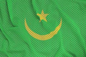 Mauritania flag printed on a polyester nylon sportswear mesh fab photo