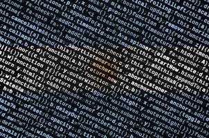 Argentina flag  is depicted on the screen with the program code. The concept of modern technology and site development photo
