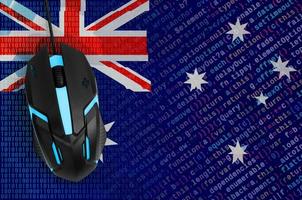 Australia flag  and computer mouse. Digital threat, illegal actions on the Internet photo