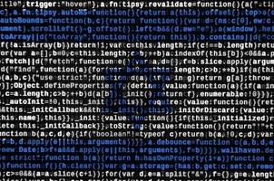 la bandera de israel se representa en la pantalla con el código del programa. el concepto de tecnología moderna y desarrollo de sitios foto