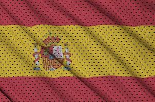 Spain flag printed on a polyester nylon sportswear mesh fabric w photo