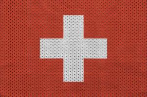 Switzerland flag printed on a polyester nylon sportswear mesh fa photo