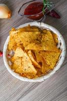 Nachos on wood photo