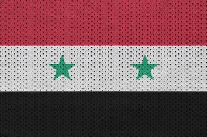 Syria flag printed on a polyester nylon sportswear mesh fabric w photo