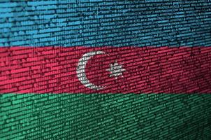 Azerbaijan flag  is depicted on the screen with the program code. The concept of modern technology and site development photo