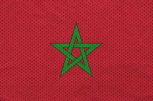 Morocco flag printed on a polyester nylon sportswear mesh fabric photo