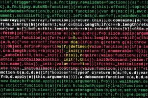 la bandera de surinam se representa en la pantalla con el código del programa. el concepto de tecnología moderna y desarrollo de sitios foto